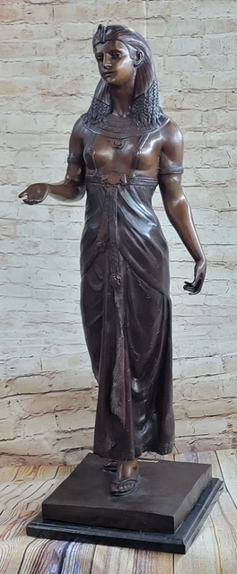 Original Egyptian Princess Bronze Sculptre Art Nouveau Deco Decor Figure