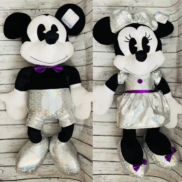 NWT Disney Parks SE Mickey & Minnie Mouse 100 Year Set Of 2 XL 30inch Plush