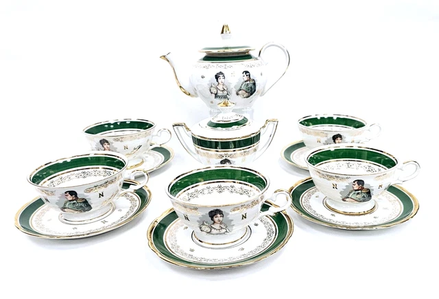Service à Café En Porcelaine Napoléon Et Joséphine - Fabrication Française