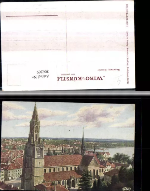 306269,Künstler AK Konstanz am Bodensee Münster Kirche pub Wiedemann Wiro 2906B