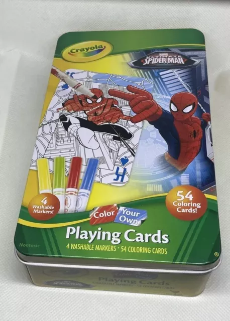 Crayola Color Your Own Playing Cards Marvel Spider-Man 54 Coloring Cards