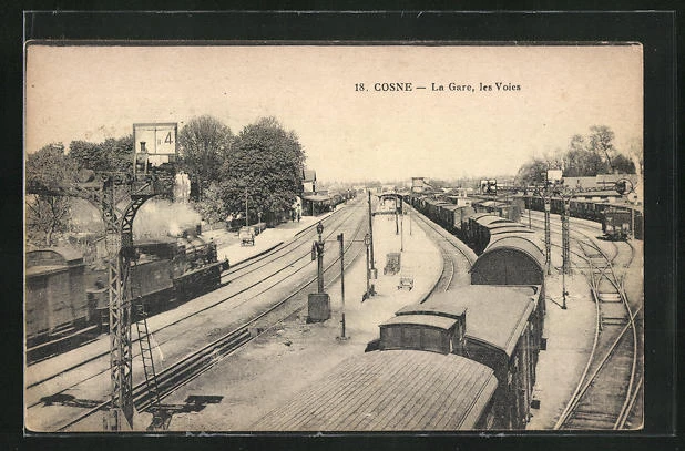 CPA Cosne, La Gare, Les Voies 1921
