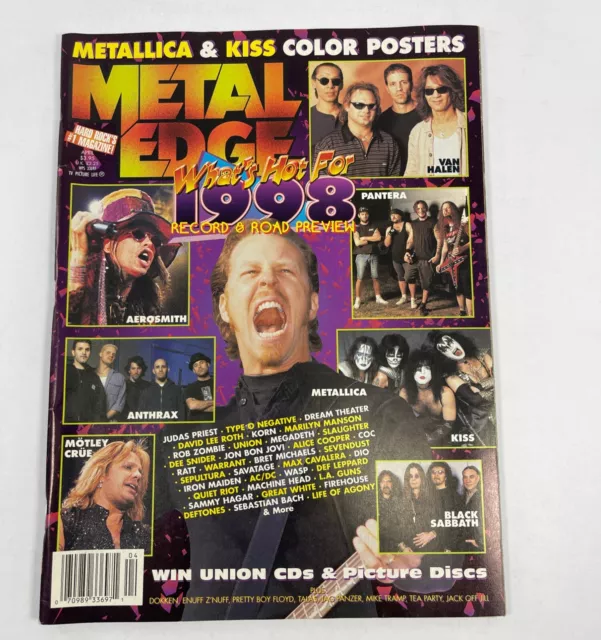 Metal Edge Rock Magazine April 1998 Vol 42 No 11 Van Halen Ozzy Judas Priest