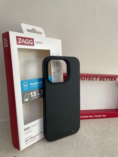Case for iPhone 15 Pro 14 Pro ZAGG GEAR4 4m Drop Protection Shockproof - Black