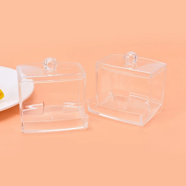 Hot Clear Acrylic Cotton Swab Storage Holder Box Cosmetic Makeup Organizer n#km 3
