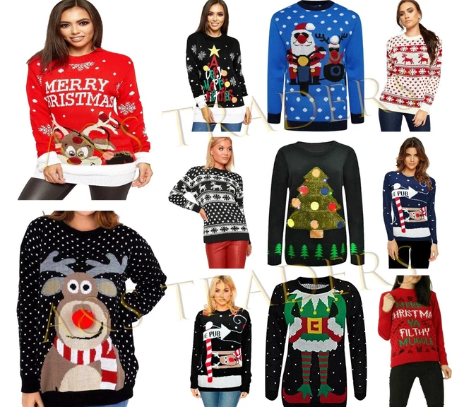 Maglione Natale Ragazza Donna Donna Natale Novità Rudolph Top Plus TG