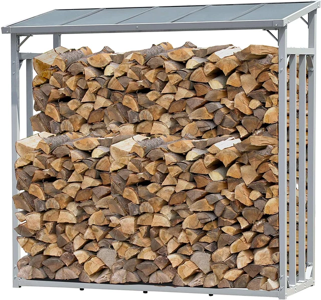 Scaffalatura in Alluminio per Legna Da Ardere, 143 X 70 X 145 Cm, 1,4 M³