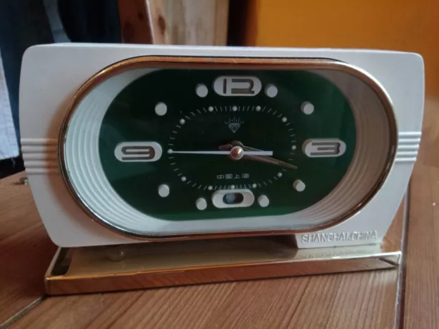 sveglia vintage shanghai china diamante crema verde funzionante