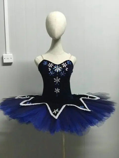 New Blue Ballet Skirt Professional Classical Pancake Tutu Costumes Ballerina