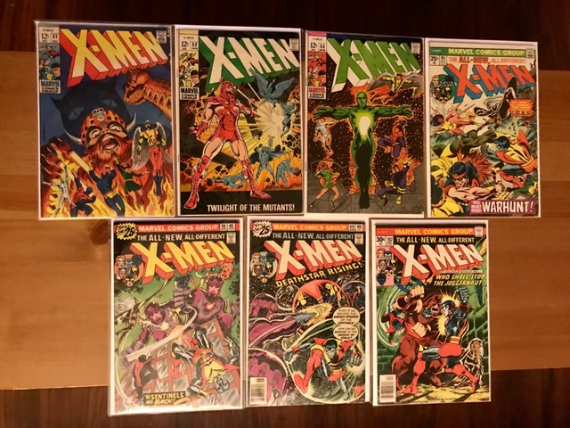 Uncanny X-men Lot-7 books-Silver/Bronze Age #s 51,52,55,95,98,99,102-Newsstand