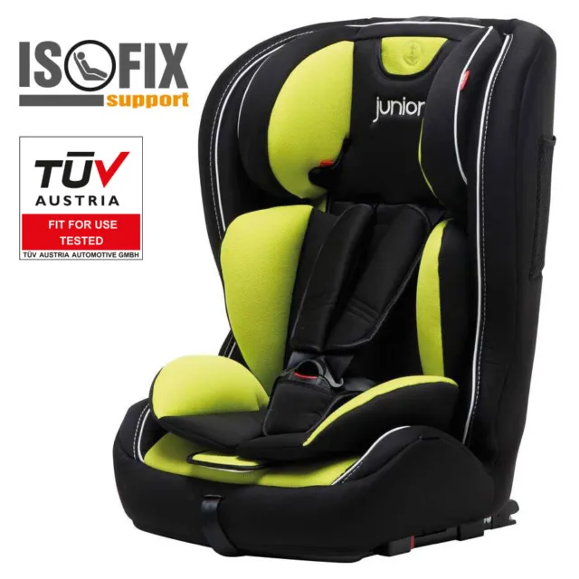 Kindersitz Auto Premium Plus Grün Isofix Gruppe 1 2 3 Kinder Sitz 9-36 kg Jahre