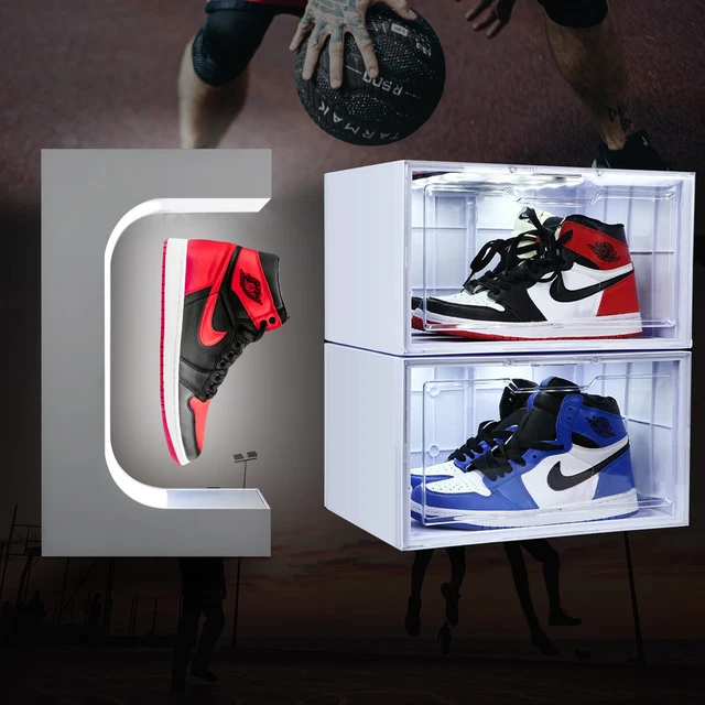 UNIQUE SHOE STORAGE Box Container LED Light Levitating Floating Sneaker