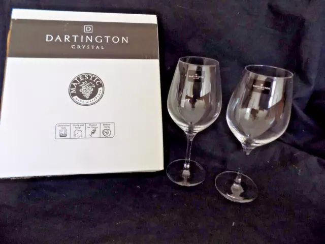 New Boxed Set of 2 Dartington Crystal Wine Glasses