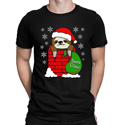 SANTA ARTIGLI BRADIPO in canna fumaria Divertente Natale Festive Unisex T-shirt