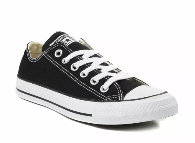 Converse All Star OX Chuck Taylor  Women & Mens Canvas Trainers - Black White