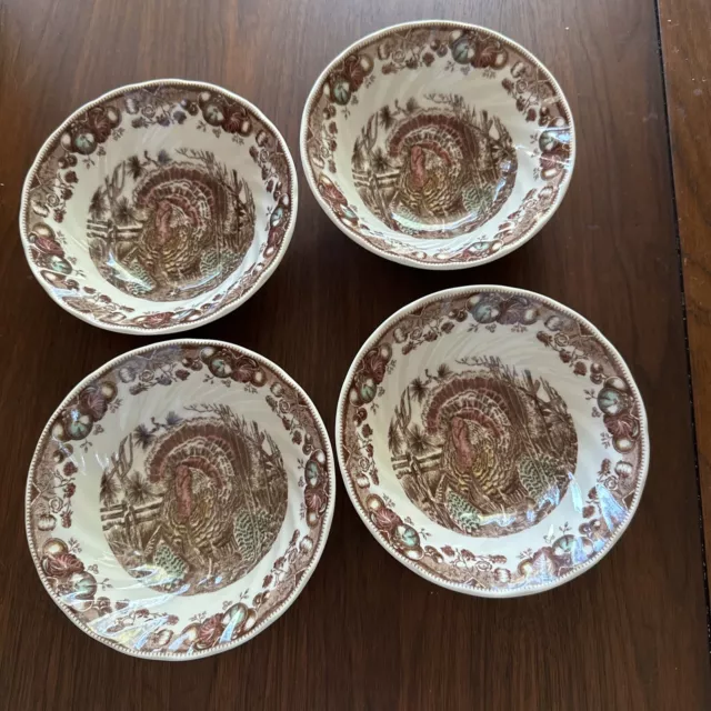 Johnson Bros. His Majesty Turkey 6" Cereal Bowls - Set of 4 Pre Owned