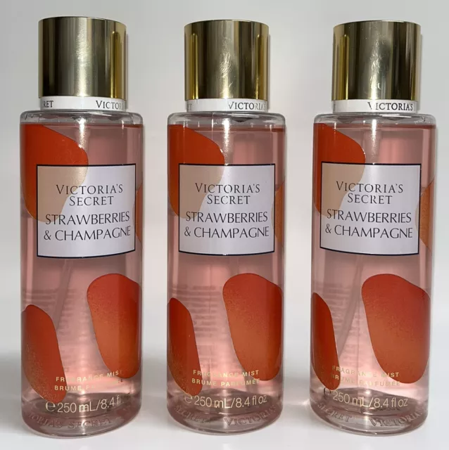 3 VICTORIA S SECRET Strawberry Champagne Fragrance Mist 8.4 fl