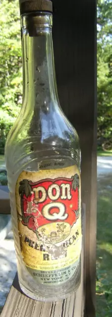 DON Q Puerto Rican Rum, 4/5 Qt. bottle(empty) Serralles Distillers,Ponce. 1940's