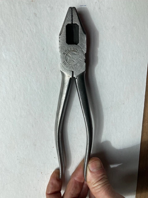 Vintage Kraeuter Industrial No 1830- 8" lineman, electrician side cutting pliers