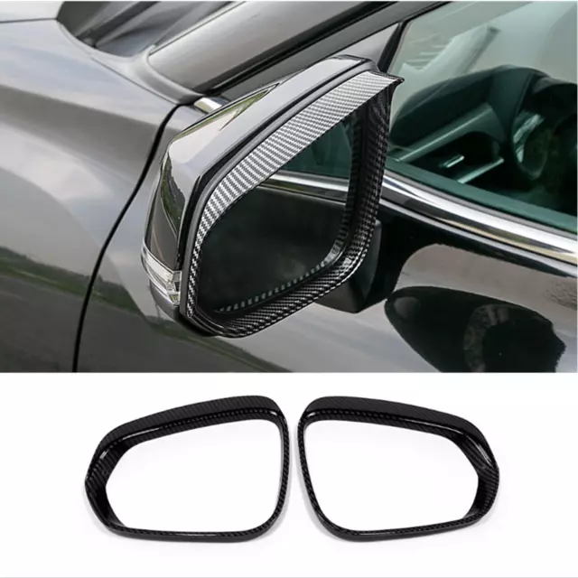 For Toyota Tacoma 2016-2023 Carbon Fiber Mirror Rain Eyebrow 2pcs