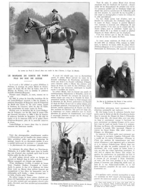 Mariage Du Comte De Paris Avec Isabelle D' Orléans-Bragance / Adp De Mellet 1931