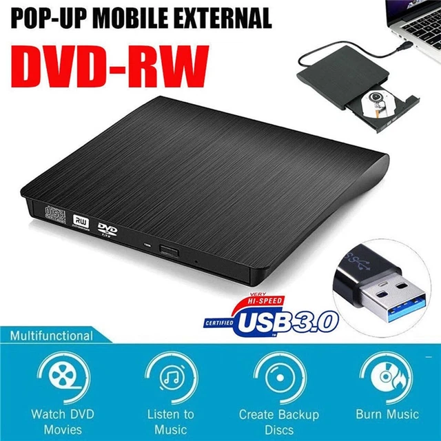 Hub/Slim External Drive USB-C 3.0 Burner Player CD DVD Reader Writer PC Laptop