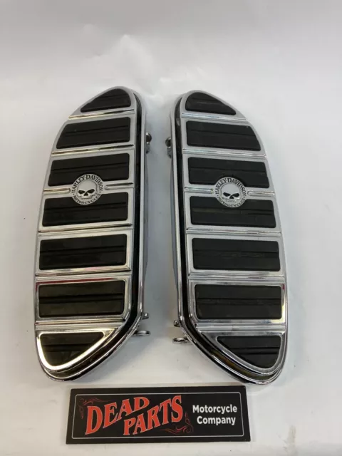 Harley chrome rubber skull Willie G Streamliner ISO floor boards