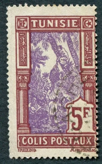 TUNISIA 1926-41 5f violet and chocolate SGP159 used NG PARCEL POST! ##W2