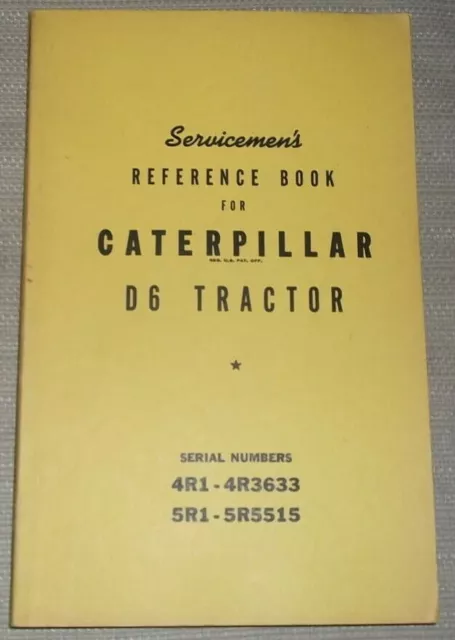 Cat CATERPILLAR D6 Tracteur Dozer Service Magasin Réparation Manuel Livre S/N