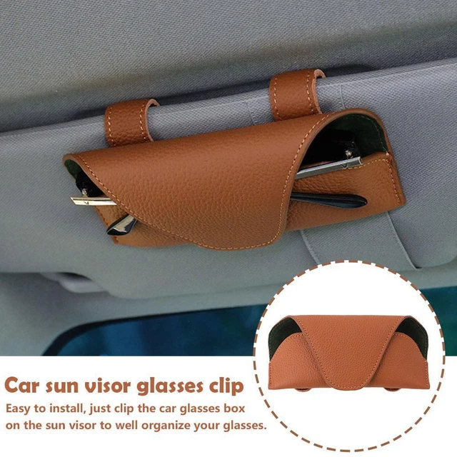Auto Sonnenblende Sonnenbrille Clip Halter Gläser Fall Brillentasche M1W4