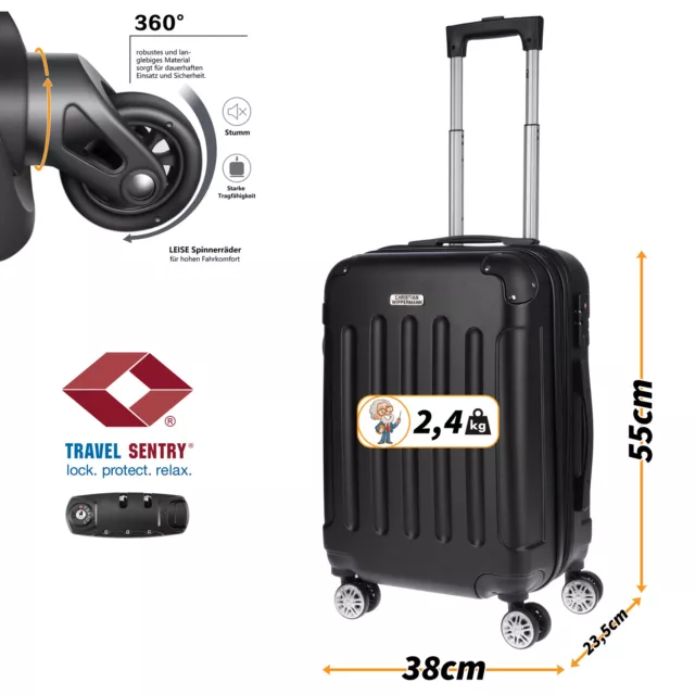 Handgepäck Trolley Handgepäckkoffer Reiskoffer Hartschale Bordgepäck Koffer S