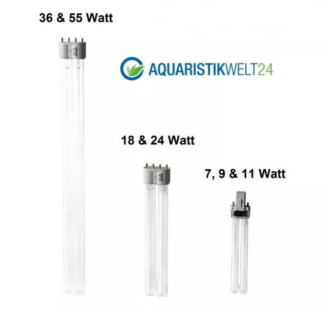 7-55 Watt UVC Ersatzlampe Wasserklärer G23 und 2G11 Sockel Klärer Leuchtmittel