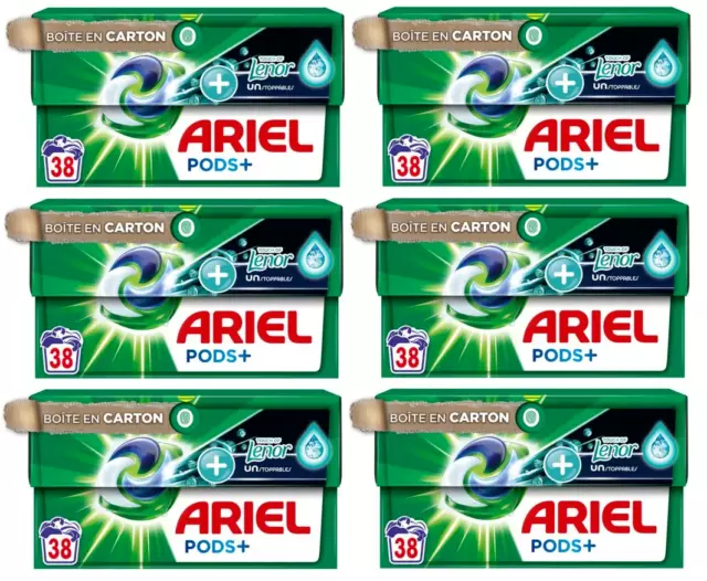 Lot 78 Pods ARIEL Allin1 + LENOR Unstoppables Aérien Capsules de Lessive Lavage