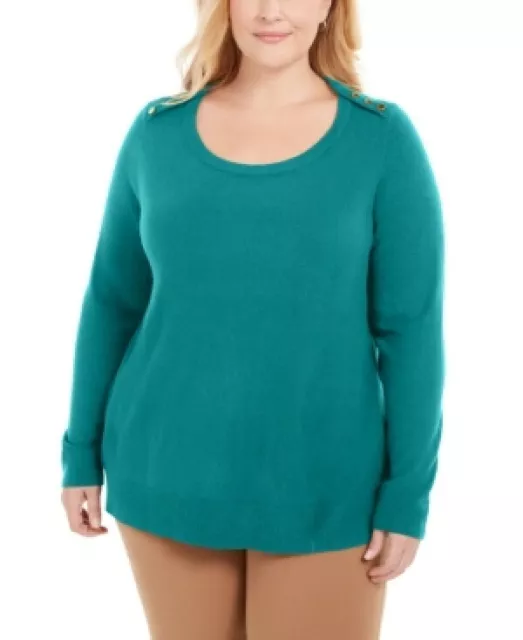 Karen Scott Womens Luxsoft Sweater Ocean Depths Plus Size 3X