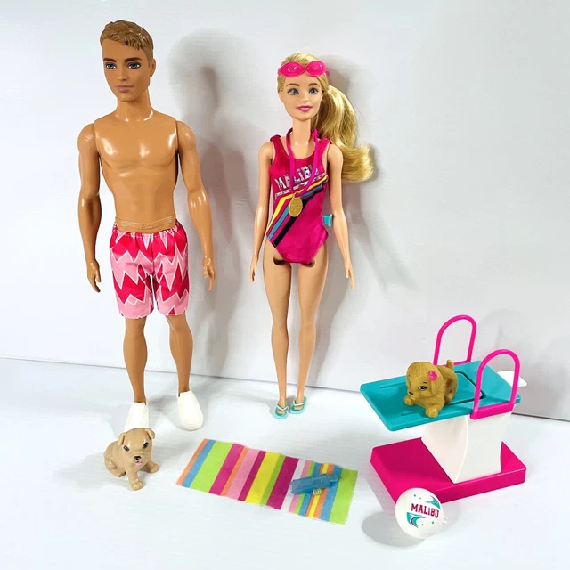 BARBIE DREAMHOUSE ADVENTURES Swim 'n Dive Doll Playset GHK23 + Ken Doll ...