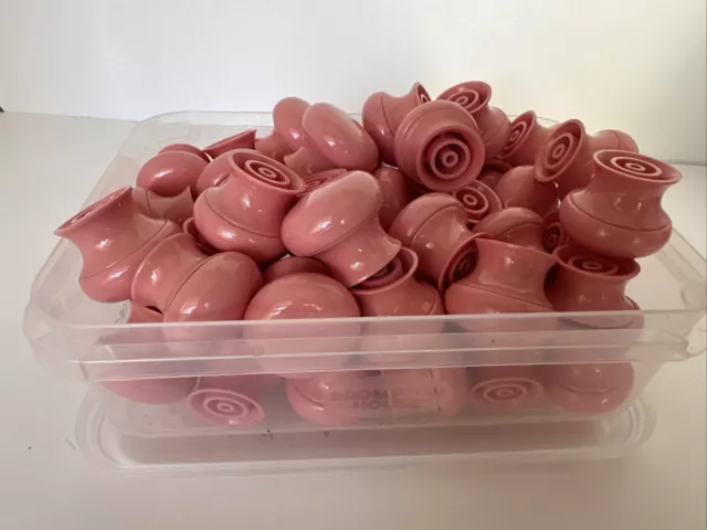 55x Small Vintage Retro Pink Plastic Drawer Door Knobs Pull Handles Bedroom 80’s