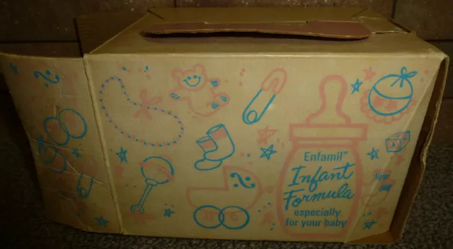 Boîte en carton vintage Enfamil Formula - années 1960 - carton - étui de transport hôpital 3