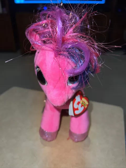 Peluche poney Beanie Boos 15 cm RUBY rose - Beanie Boos
