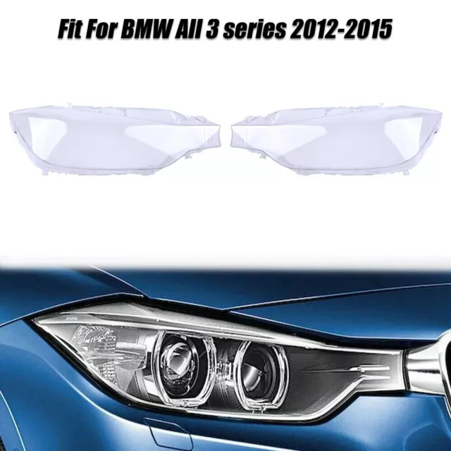 Pair Clear Headlight Lens Cover LH&RH Fits BMW F30 320i 328i 335i 2012 2014 2015 2