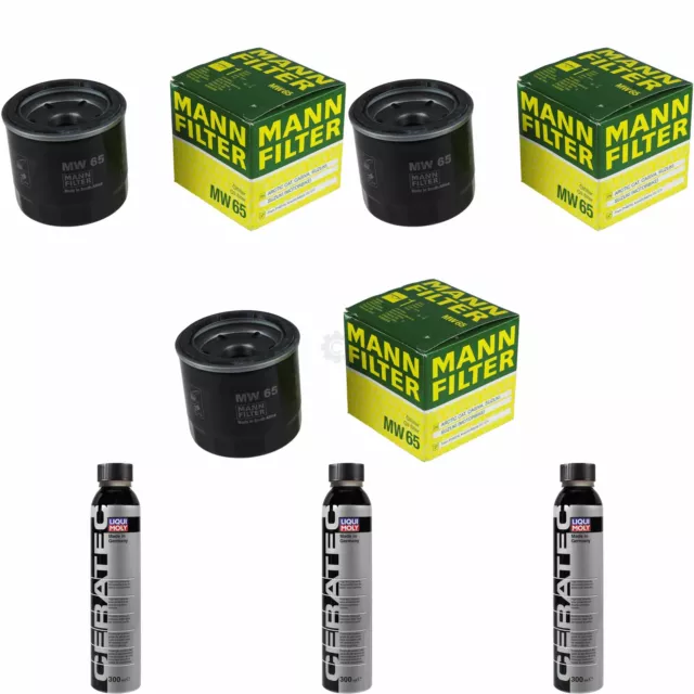 3x MANN-FILTER Ölfilter MW 65 + LIQUI MOLY Cera Tec 3721