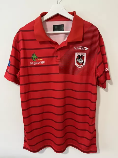 St George Illawarra Dragons Classic Lightweight NRL Media Polo Shirt Men’s XL