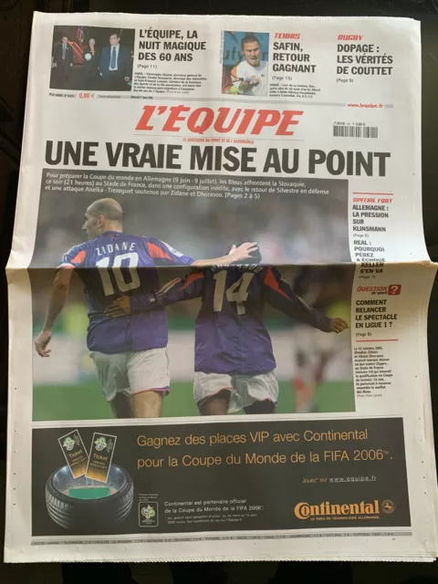 L'Equipe Journal 1/3/2006; France-Slovaquie/ La nuit des 60 ans/ Dopage Rugby