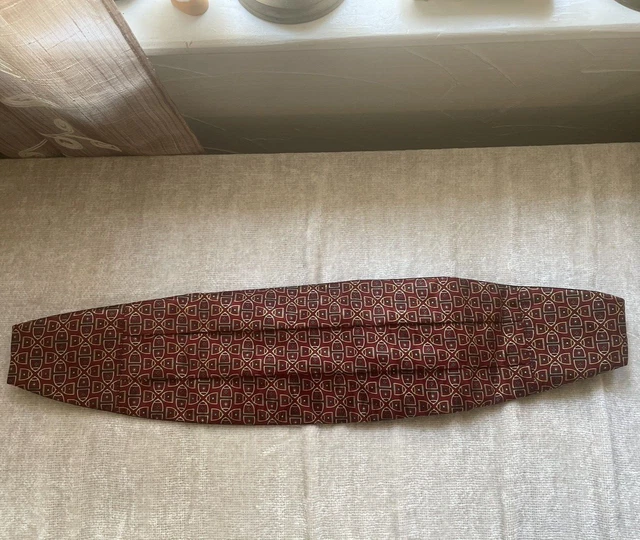 Unbranded Self-Tie Bow Tie and Cummerbund Set 100% Silk Burgundy With Box