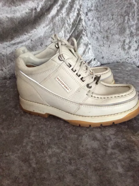 VINTAGE ROCKPORT BOOTS Cream Hydro Shield Waterproof Leather Size
