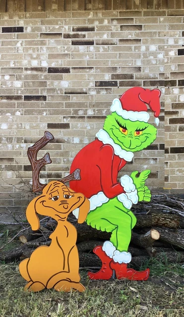 GRINCH Stealing the CHRISTMAS Lights Max The Reindeer Yard Art Decoration Right