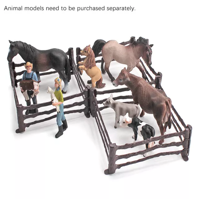 Juego de 10 piezas modelo de decoración de vallas simulación Farm Ranch hágalo usted mismo mesa de arena valla