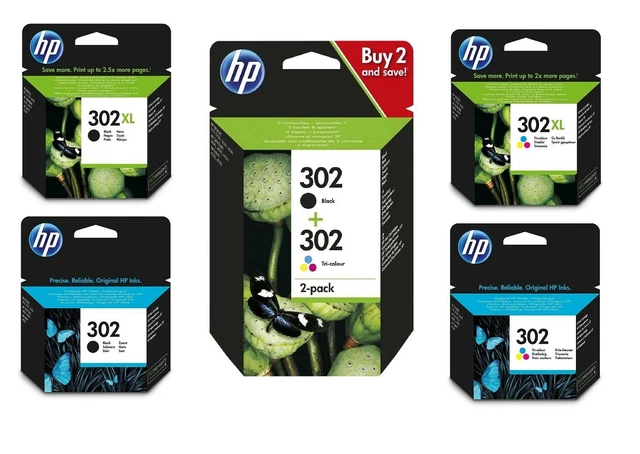 Original HP 302 HP302XL Druckerpatronen Tinte Set Multipack Einzelne Farben OVP