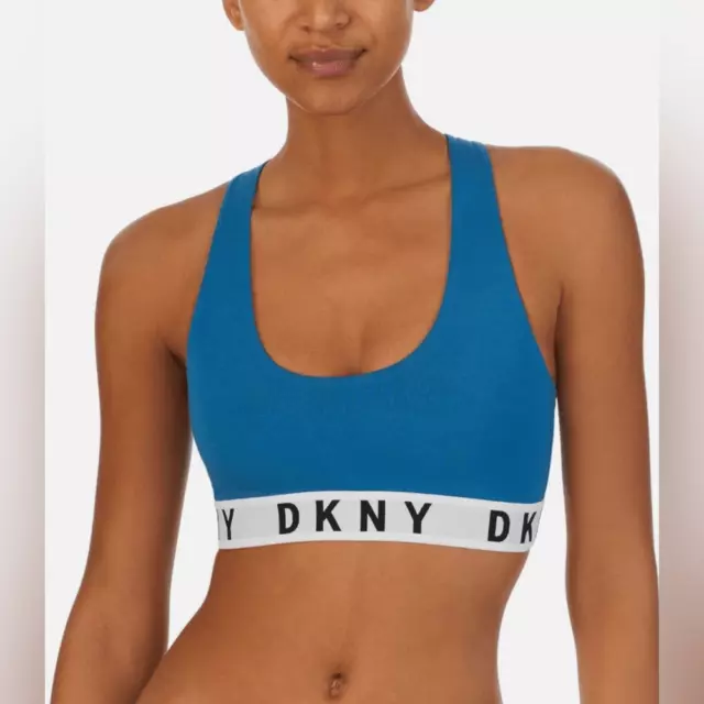 DKNY New With Tags Dark Blue Cozy Boyfriend Racerback Bralette Size Large