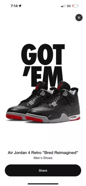 Size 12 - Air Jordan 4 Retro Bred Reimagined