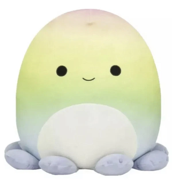 Squishmallows Kellytoy 2022 – Peluche Dumbo Octopus Invernale 18 Cm Con Adesivi – Giallo - 3